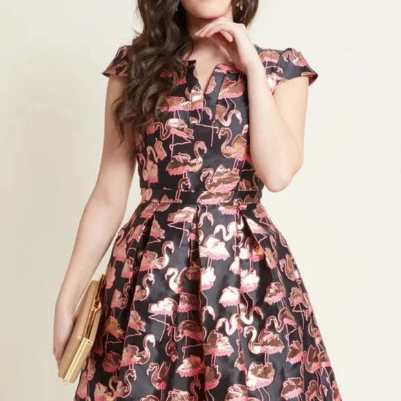 Modcloth "Personal Boldness" in Flamingos - Picture 4 of 7